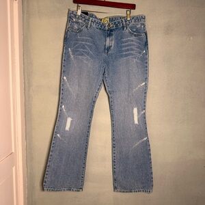 Rue 21 Light Blue Distressed Flare Jeans 11/12, 13/14